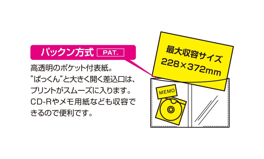 セキセイ PKH-7482 パックン ポストカードホルダー〈高透明〉 ブラック(BK)