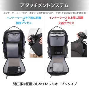 (ハクバ)HAKUBA LUXXe(ラグゼ) グリッド ジップバックパック L カメラバッグ ブラック SLX-GZBPLBK