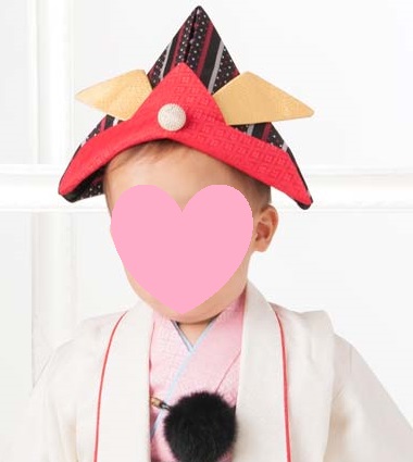 (加藤商店)KATO 742-5103 メルヘン和装 兜 黒/赤白縞