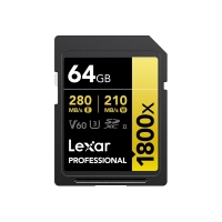 (LT[)LEXAR Professional 1800x SDXCJ[h UHS-II U3 V60 GOLD y64GBz
