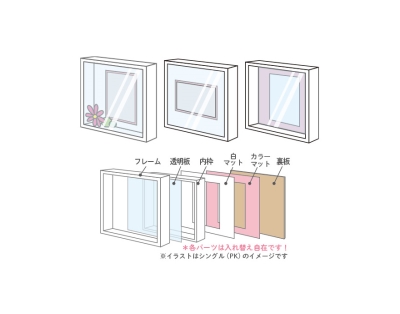 (万丈) VANJOH カラフルBOXフレーム 1717 L判 BL