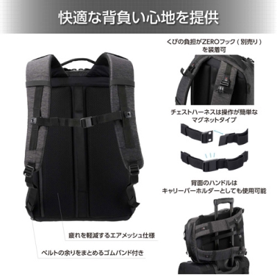 (ハクバ)HAKUBA LUXXe グリッド ジップバックパック M カメラバッグ ブラックSLX-GZBPMBK