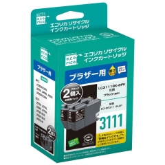 (エコリカ)ecorica LC3111BK-2PK互換リサイクルインクカートリッジ ブラック2本パック(顔料)