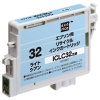 (エコリカ)ecorica ICLC32互換リサイクルインクカートリッジ ライトシアン(染料)