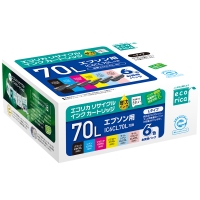 (エコリカ)ecorica IC6CL70L互換リサイクルインクカートリッジ 6色パック