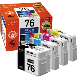 (プレジール)Plaisir BPL-E76-4P エプソン IC4CL76互換インクカートリッジ 4色パック