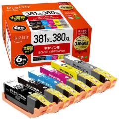 （プレジール）Plaisir　BCI-381XL+380XL/6MP互換インクカートリッジ　大容量タイプ6色パック
