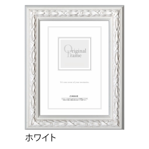 (アートプリントジャパン) APJ 木製額縁/ローレルフレーム サービスLサイズ(90×128mm) ホワイト 1000020866