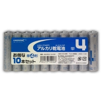 ハイディスク)HIDISC アルカリ乾電池 単4形10本パック「液漏れ防止構造」