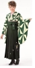 ウライ 二尺袖：麻の葉 緑/袴：矢羽根刺繍 緑ボカシ Lサイズ