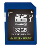 （グリーンハウス）GREEN HOUSE SDHCｶｰﾄﾞ 32GB UHS-1 クラス10 +データ復旧サービス GH-SDHC10UDA-32G